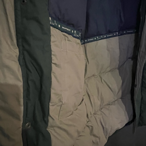 Strato Jac dark green long trench style down and feather filled coat size large+ - Picture 9 of 15